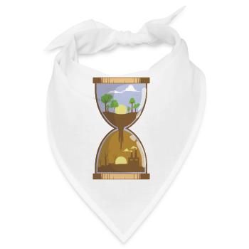 Sanduhr / Umweltverschmutzung / Naturschutz - Bandana - Weiß - Vorne