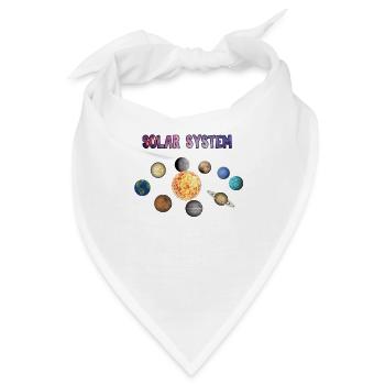 Solar Sytem Planeten - Bandana - Weiß - Vorne