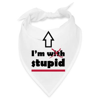 I'm with stupid - Bandana - Weiß - Vorne