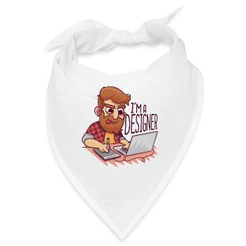 Ich bin Designer - I am a designer - Bandana - Weiß - Vorne