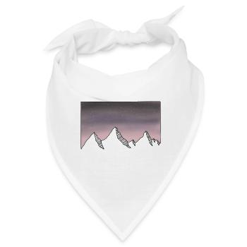 Berge Sternenhimmel Nacht - Bandana - Weiß - Vorne