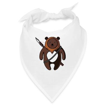 süßer Bär mit Speer - Bandana - Weiß - Vorne