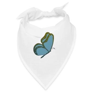 Schmetterling blauer Falter - Bandana - Weiß - Vorne
