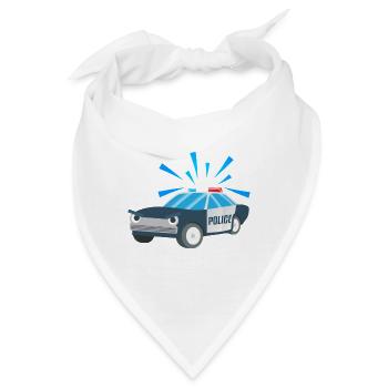 Kindershirt Polizeiauto Kindermotiv Polizei - Bandana - Weiß - Vorne