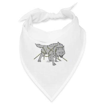 Wolf in Ketten - Bandana - Weiß - Vorne
