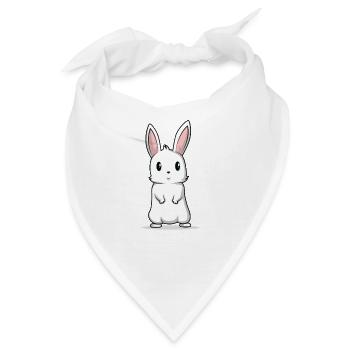 Hase Häschen goldig flauschig hoppeln Geschenk - Bandana - Weiß - Vorne