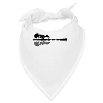 Guitar Lake Shadow Elefant Moonlight Geschenkidee - Bandana - Weiß - Vorne