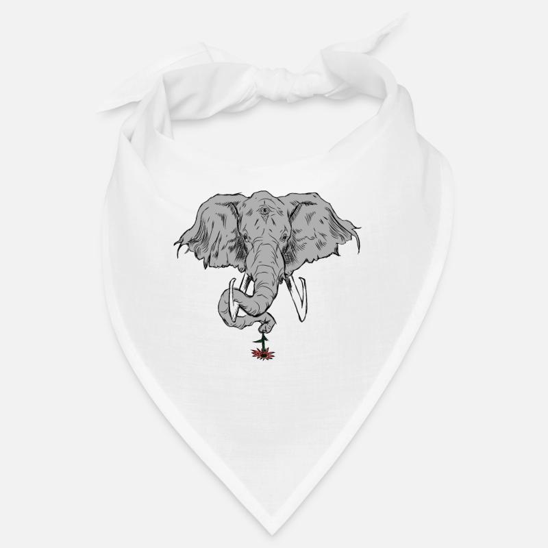 Elephant with three eyes and flower Bandana