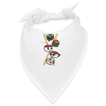 Sushi Asiatische Küche Fast Food Foodie Stäbchen - Bandana - Weiß - Vorne