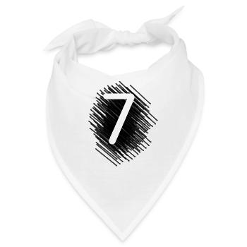 Zahl 7 Sieben - Bandana - Weiß - Vorne