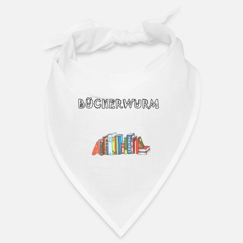 Buch Buch Bücher Bücher lesen Bücherwurm Buch - Bandana - Weiß