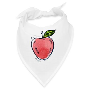 Apfel Obst Frucht Apple Fruit - Bandana - Weiß - Vorne