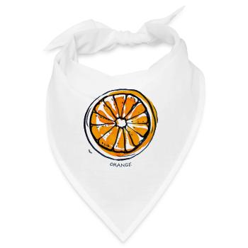 Orange Obst Frucht Fruit - Bandana - Weiß - Vorne