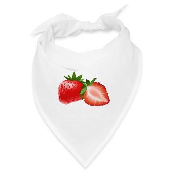 Erdbeeren Obst Frucht Strawberry Fruit - Bandana - Weiß - Vorne