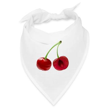 Kirsche Obst Frucht Cherry Fruit - Bandana - Weiß - Vorne