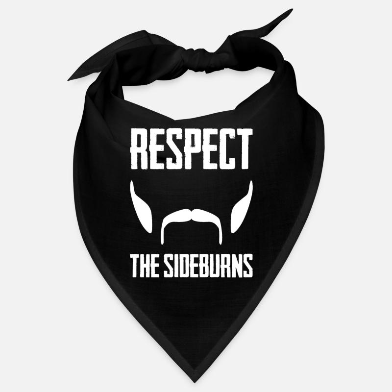Respect The Sideburns Funny Mustache Beard Graphic Bandana