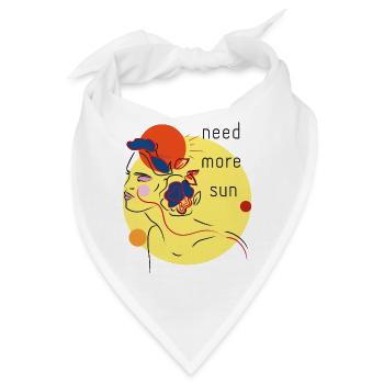 Sonnenporträt mit Blumen - Bandana - Weiß - Vorne