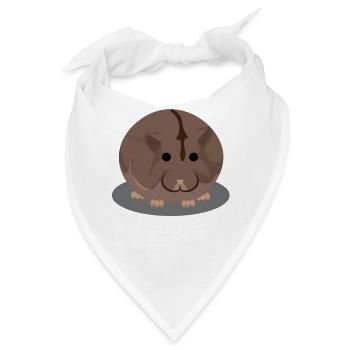 Brauner molliger Hamster - Bandana - Weiß - Vorne