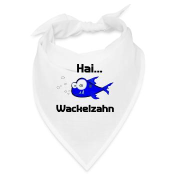 Hai Wackelzahn Zahn Blubberblasen Geschenkidee - Bandana - Weiß - Vorne