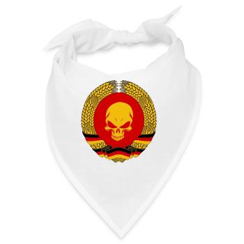 DDR Totenkopf Ostdeutschland Geschenk Flagge - Bandana - Weiß - Vorne