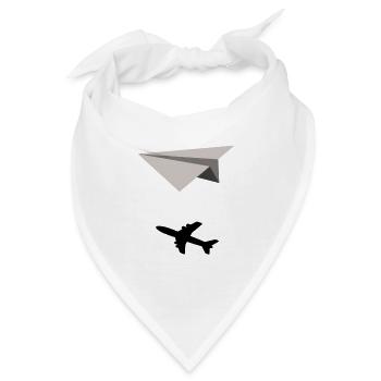 Papierflieger Schatten Flugzeug Geschenkidee - Bandana - Weiß - Vorne