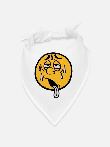 cercle de dessin animé visage dessin animé rond soleil épuisé - Bandana - blanc - Devant
