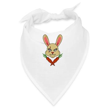 Schädel und Knochen BUNNY CARROTS GLÜCKLICHE Oster - Bandana - Weiß - Vorne
