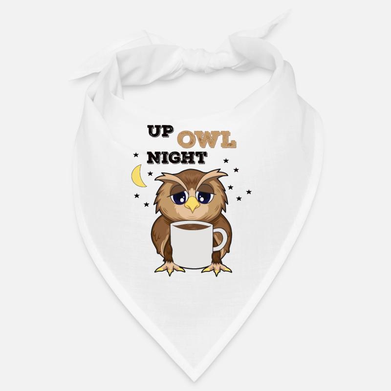 Up Owl Night Nachteule Eule Kaffee Coffee Nerd Bandana