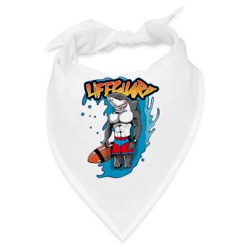 Lifeguard on Duty Hai Shark Bademeister Geschenk - Bandana - Weiß - Vorne