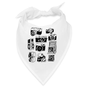 Antike Vintage Kameras - Bandana - Weiß - Vorne
