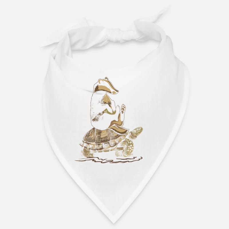 Dachs reitet Schildkröte - Bandana - Weiß
