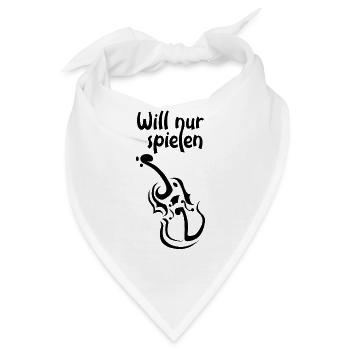 will nur Geige spielen - Bandana - Weiß - Vorne