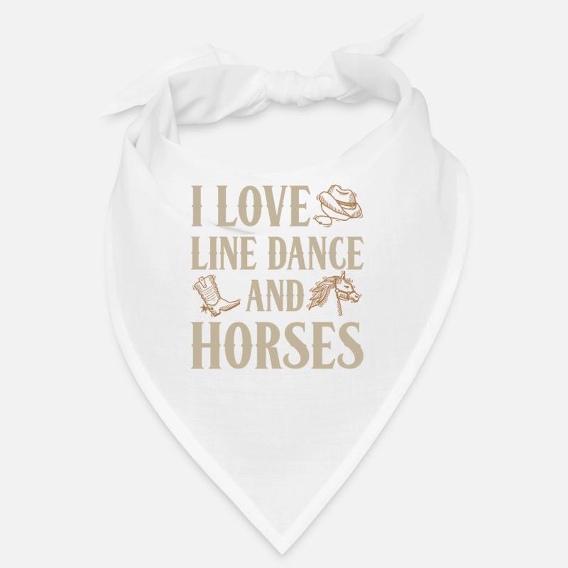 I Love Line Dance And Horses Geschenk Idee - Bandana - Weiß