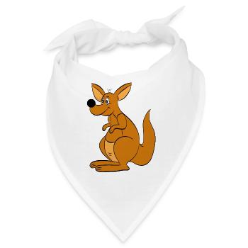 Känguru kangaroo - Bandana - Weiß - Vorne