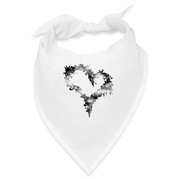 Schwarzes Herz Natur Art - Bandana - Weiß - Vorne