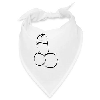 Penis Kunst - Bandana - Weiß - Vorne