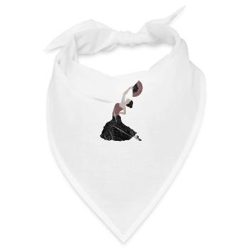 Flamenco Tänzerin / Flamenco Tanz in rot-schwarz - Bandana - Weiß - Vorne