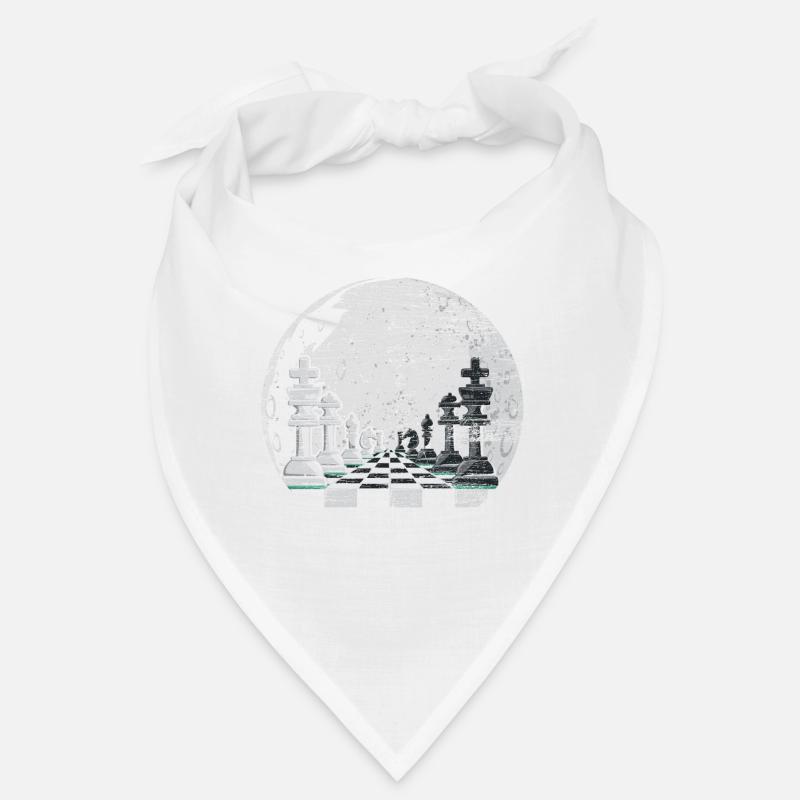 Échecs en échecs lune d’échecs jeu d’échecs - Bandana - blanc