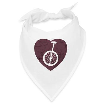 Einrad im Herz Lila - Bandana - Weiß - Vorne