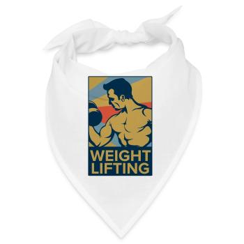 Gewichtheber Kraftsport Sport Hanteln Workout - Bandana - Weiß - Vorne