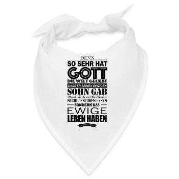 JOHANNES 3:16 - Christliches Modedesign - Bandana - Weiß - Vorne