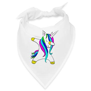Dabbing unicorn Einhorn - Bandana - Weiß - Vorne