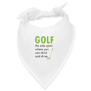 Golf golfen Golfschläger Caddy Geschenk Golfshirt - Bandana - Weiß - Vorne