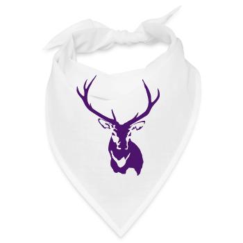 Red Stag Rentier mit Geweih - Bandana - Weiß - Vorne