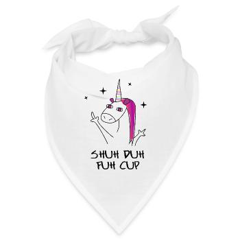 Einhorn Shut Fuck Up witzig provokantes Geschenk - Bandana - Weiß - Vorne