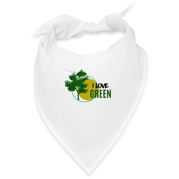 I love Green - Ich liebe grün - Bandana - Weiß - Vorne