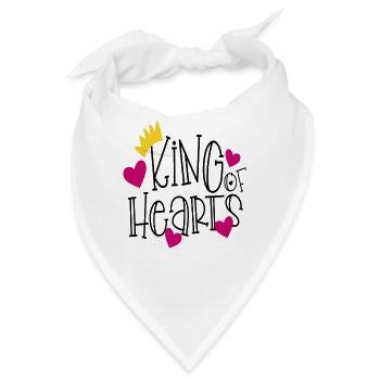King of Hearts – Herzkönig Krone Valentine - Bandana - Weiß - Vorne