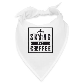 Skifahren Kaffee Wintersport Skier Schnee Winter - Bandana - Weiß - Vorne