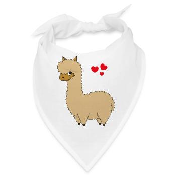Funny Lama - Bandana - Weiß - Vorne