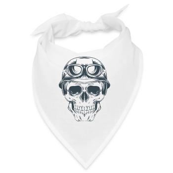 totenkopf motorrad geschenk shirt - Bandana - Weiß - Vorne